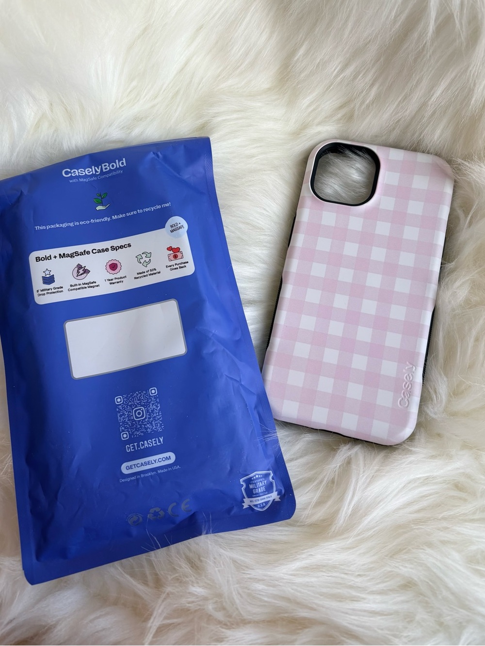 New Pink Gingham Bold MagSafe Phone Case for Iphone 14